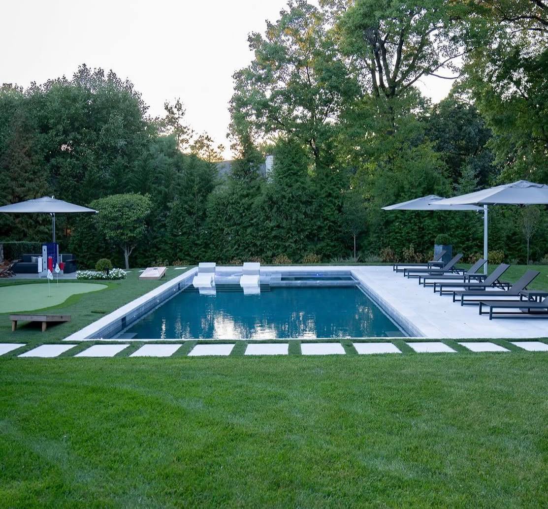 Aerial pool with entertainment area